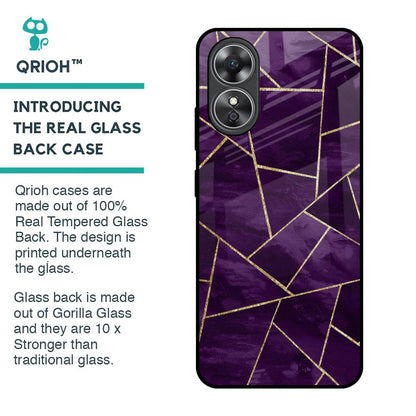 Geometric Purple Glass Case For OPPO A17