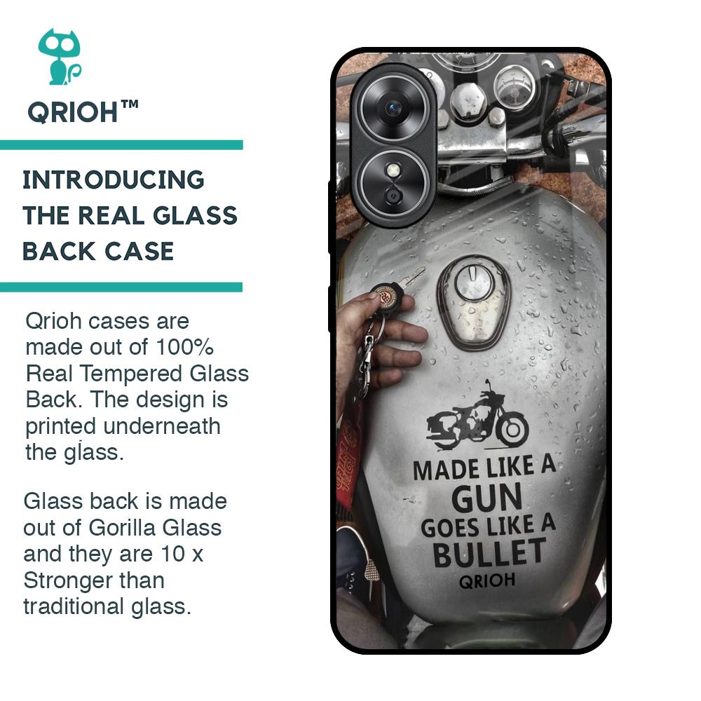 Royal Bike Glass Case for OPPO A17
