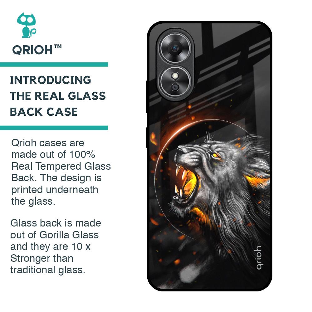 Aggressive Lion Glass Case for OPPO A17