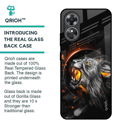 Aggressive Lion Glass Case for OPPO A17