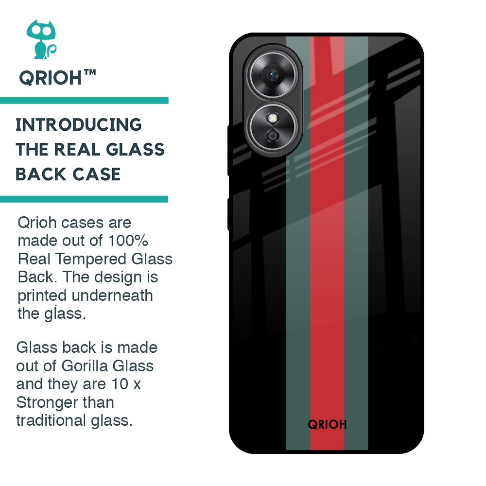 Vertical Stripes Glass Case for OPPO A17