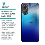 Blue Rhombus Pattern Glass Case for OPPO A17