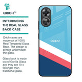 Pink & White Stripes Glass Case For OPPO A17
