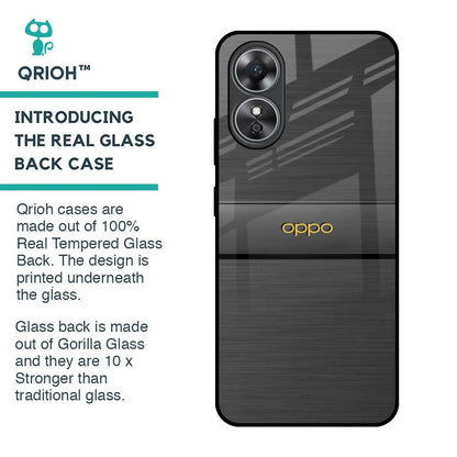 Grey Metallic Glass Case For OPPO A17