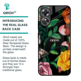 Flowers & Butterfly Glass Case for OPPO A17