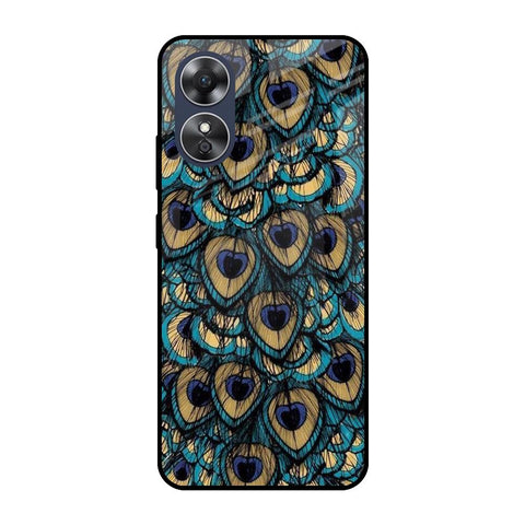 Peacock Feathers OPPO A17 Glass Cases & Covers Online