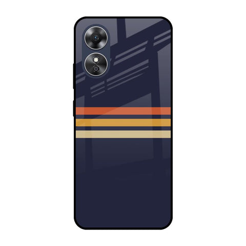 Tricolor Stripes OPPO A17 Glass Cases & Covers Online