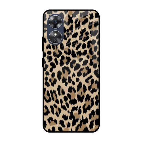 Leopard Seamless OPPO A17 Glass Cases & Covers Online