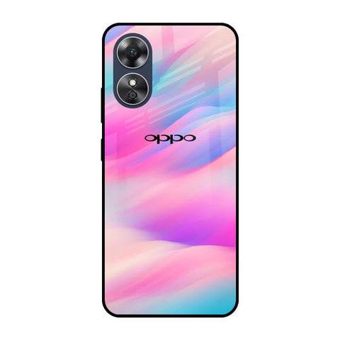 Colorful Waves OPPO A17 Glass Cases & Covers Online