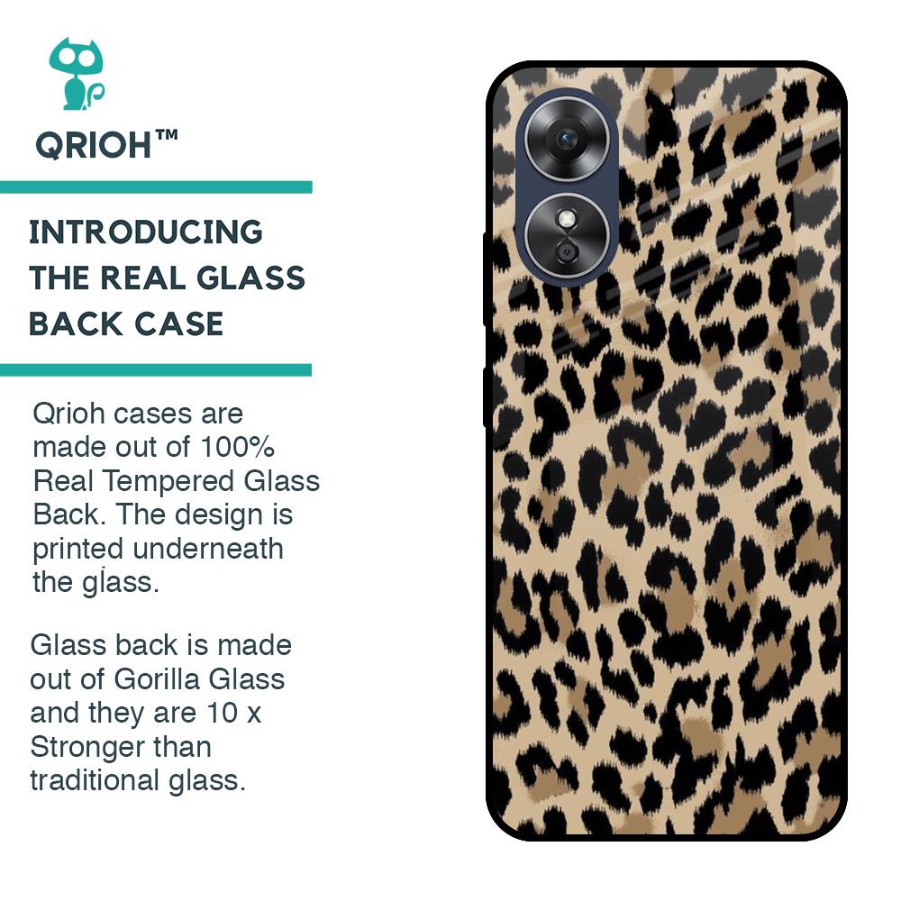 Leopard Seamless Glass Case For OPPO A17
