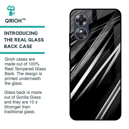 Black & Grey Gradient Glass Case For OPPO A17
