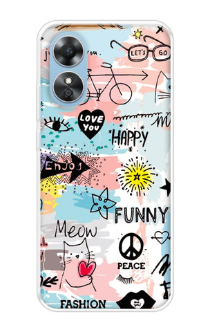 Happy Doodle Oppo A17 Back Cover