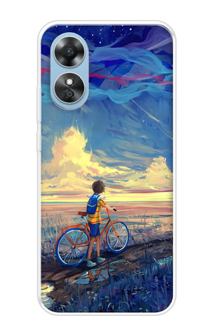 Riding Bicycle to Dreamland Oppo A17 Back Cover