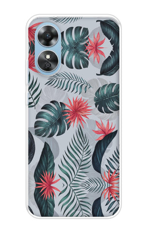 Retro Floral Leaf Oppo A17 Back Cover