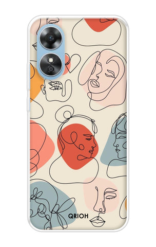 Abstract Faces Oppo A17 Back Cover