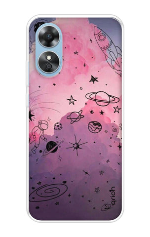 Space Doodles Art Oppo A17 Back Cover