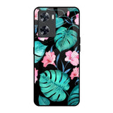 Tropical Leaves & Pink Flowers OnePlus Nord N20 SE Glass Back Cover Online