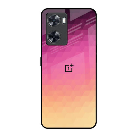 Geometric Pink Diamond OnePlus Nord N20 SE Glass Back Cover Online