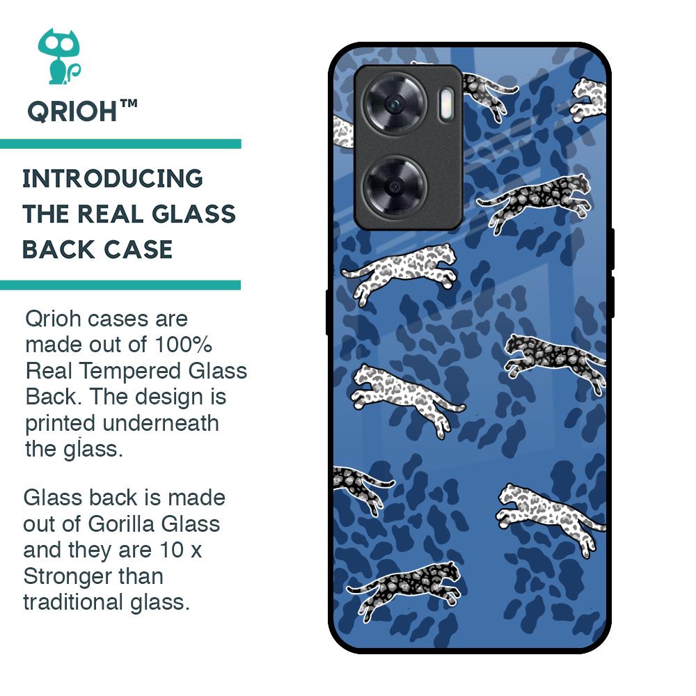 Blue Cheetah Glass Case for OnePlus Nord N20 SE