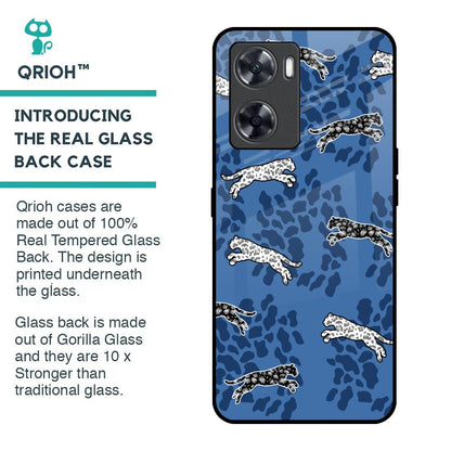Blue Cheetah Glass Case for OnePlus Nord N20 SE