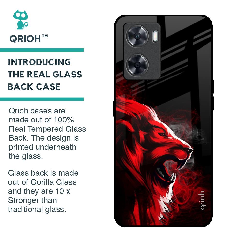 Red Angry Lion Glass Case for OnePlus Nord N20 SE