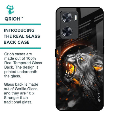 Aggressive Lion Glass Case for OnePlus Nord N20 SE