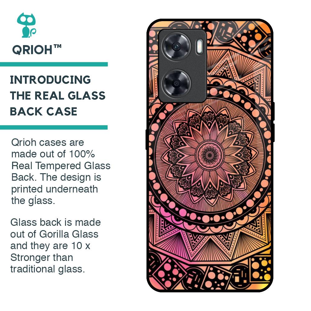 Floral Mandala Glass Case for OnePlus Nord N20 SE