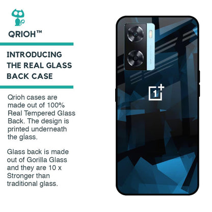 Polygonal Blue Box Glass Case For OnePlus Nord N20 SE