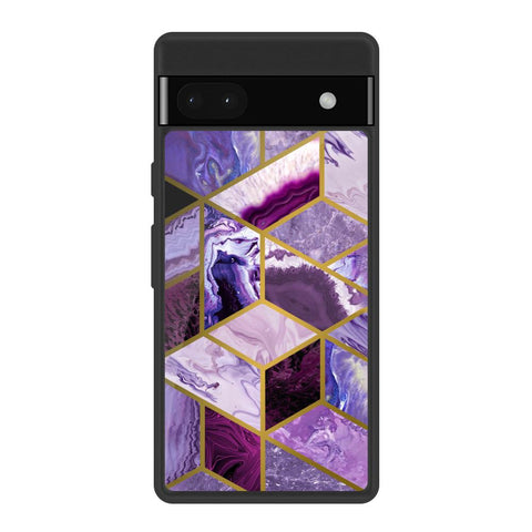 Purple Rhombus Marble Google Pixel 6a Glass Back Cover Online