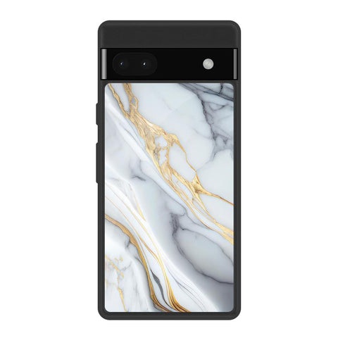 White Grey Marble Google Pixel 6a Glass Back Cover Online