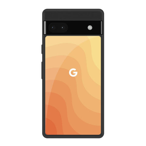 Orange Curve Pattern Google Pixel 6a Glass Back Cover Online
