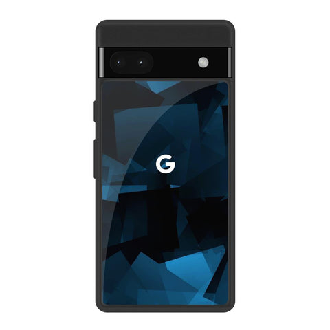 Polygonal Blue Box Google Pixel 6a Glass Back Cover Online