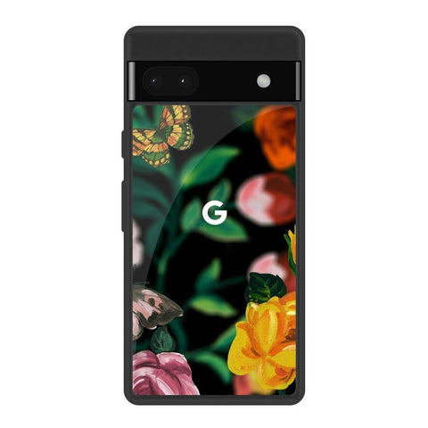 Flowers & Butterfly Google Pixel 6a Glass Back Cover Online