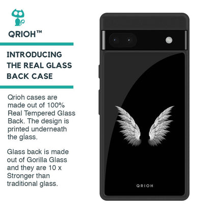 White Angel Wings Glass Case for Google Pixel 6a