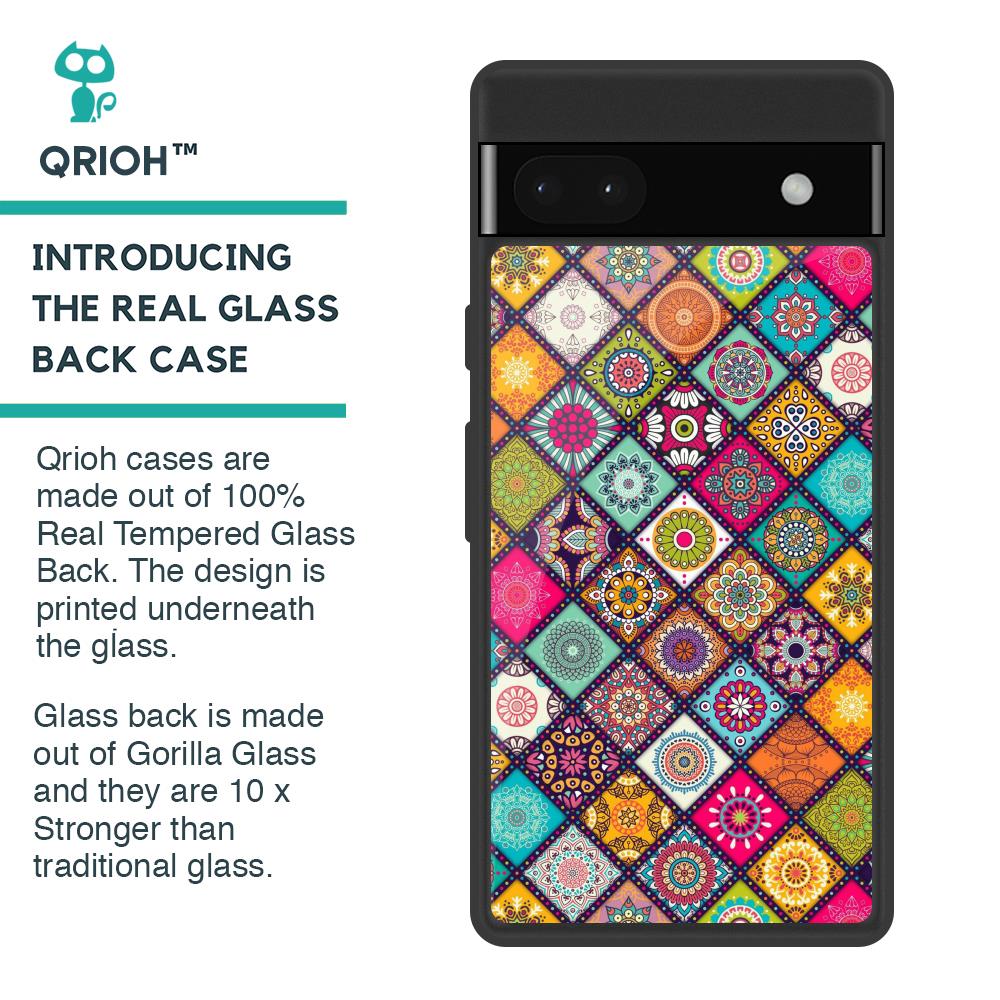 Multicolor Mandala Glass Case for Google Pixel 6a