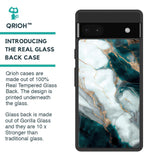 Aqua Green Marble Glass Case for Google Pixel 6a