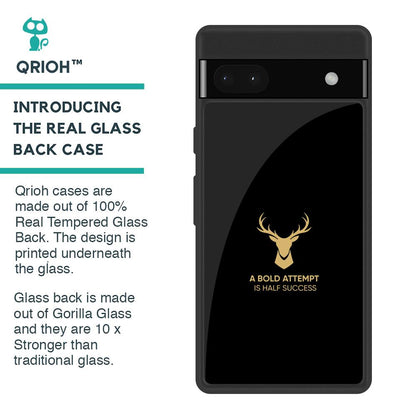 Black Gold Deer Glass Case for Google Pixel 6a