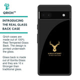 Black Gold Deer Glass Case for Google Pixel 6a