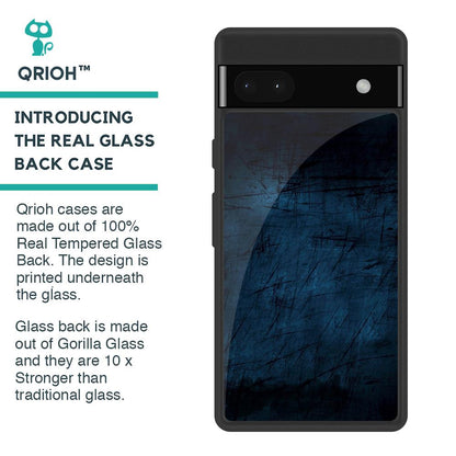 Dark Blue Grunge Glass Case for Google Pixel 6a