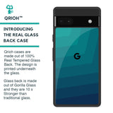 Green Triangle Pattern Glass Case for Google Pixel 6a