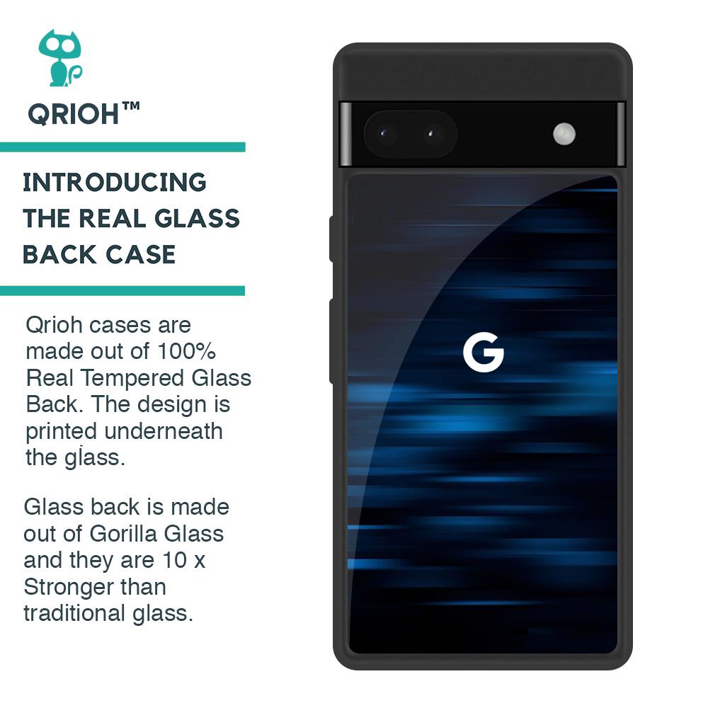 Blue Rough Abstract Glass Case for Google Pixel 6a