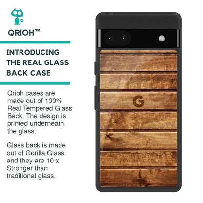 Wooden Planks Glass Case for Google Pixel 6a