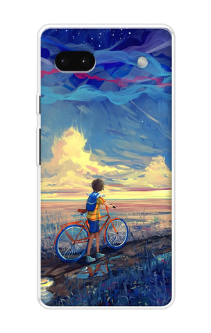 Riding Bicycle to Dreamland Google Pixel 6a Back Cover
