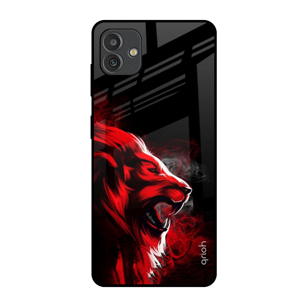 Red Angry Lion Samsung Galaxy M13 5G Glass Back Cover Online