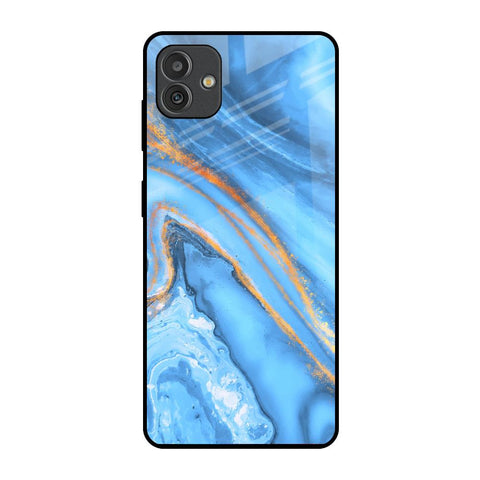 Vibrant Blue Marble Samsung Galaxy M13 5G Glass Back Cover Online
