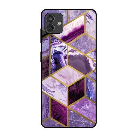 Purple Rhombus Marble Samsung Galaxy M13 5G Glass Back Cover Online