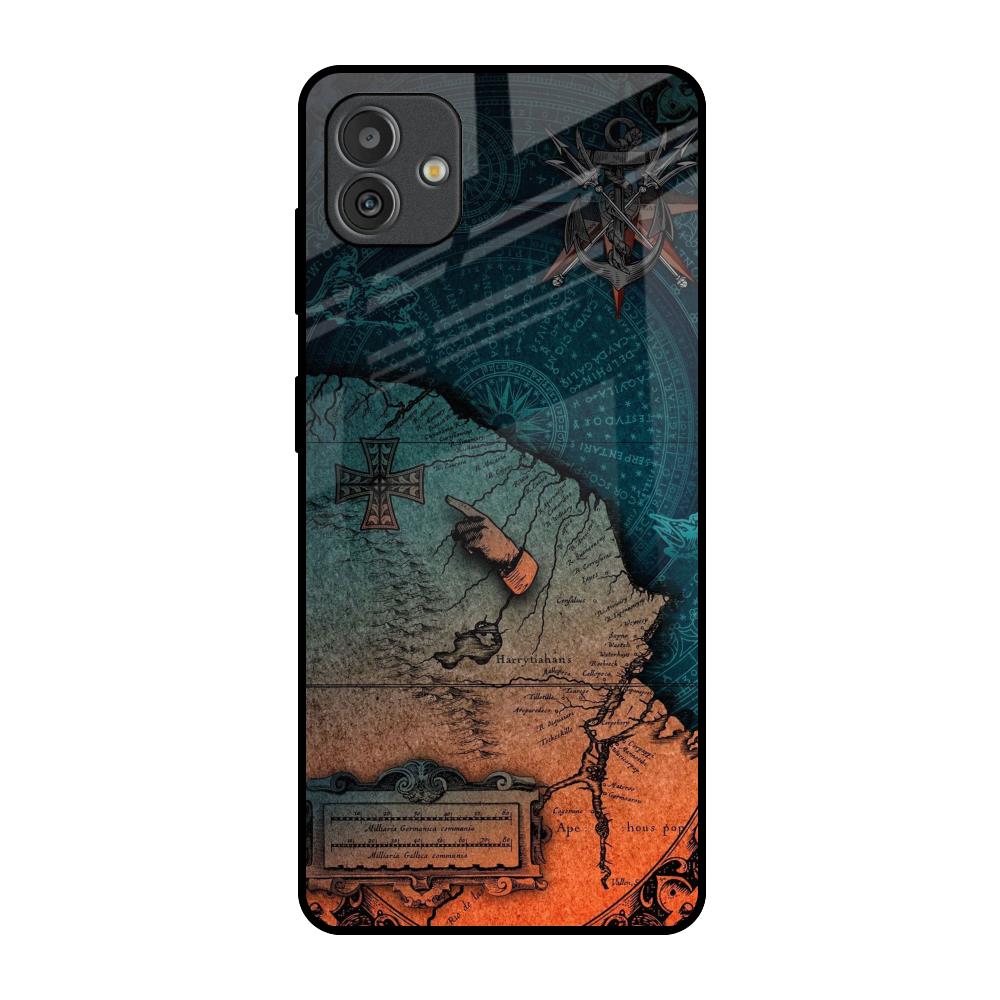 Geographical Map Samsung Galaxy M13 5G Glass Back Cover Online