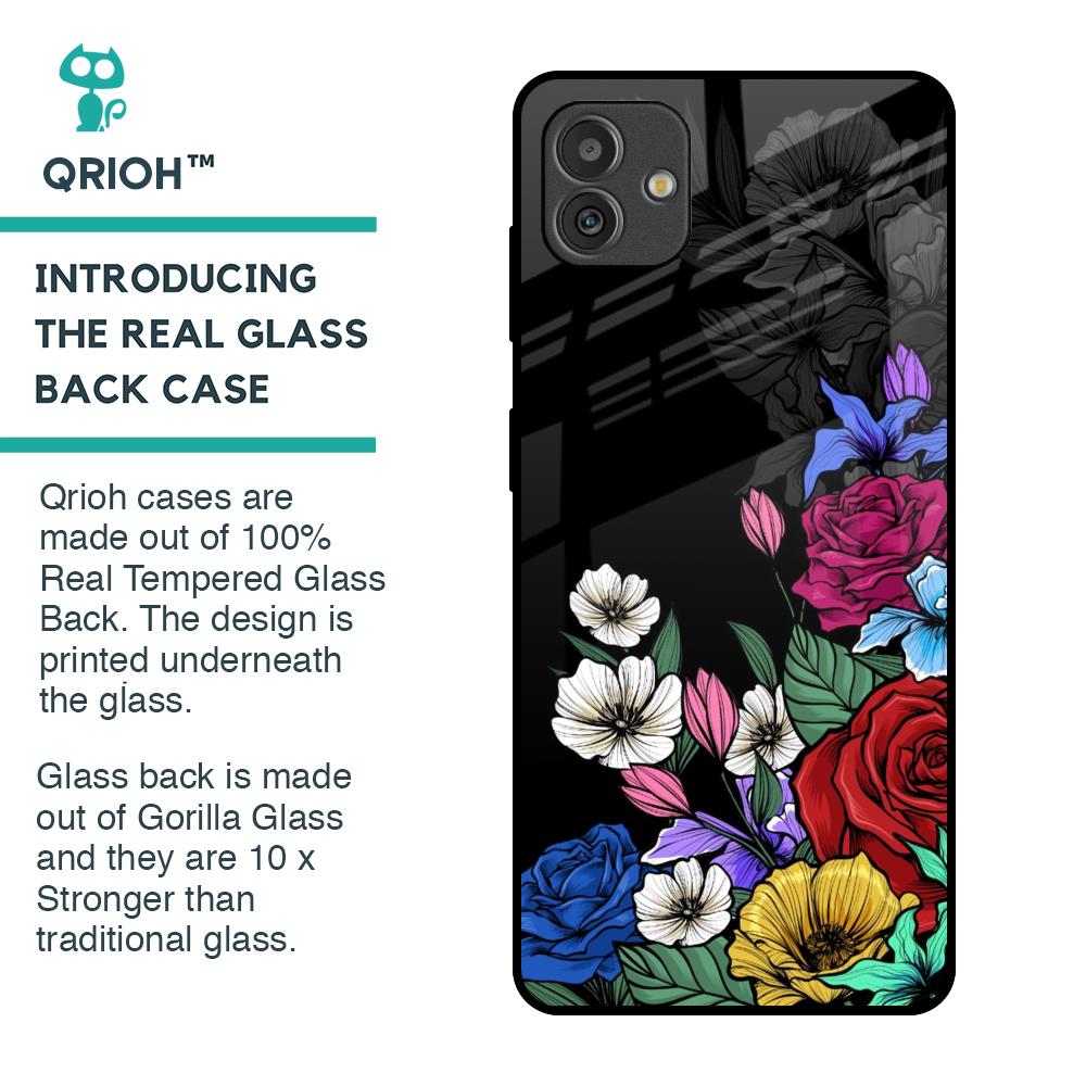Rose Flower Bunch Art Glass Case for Samsung Galaxy M13 5G