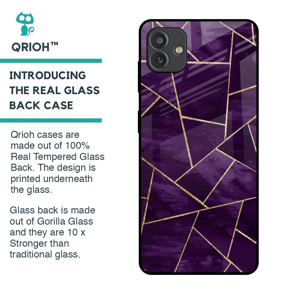 Geometric Purple Glass Case For Samsung Galaxy M13 5G