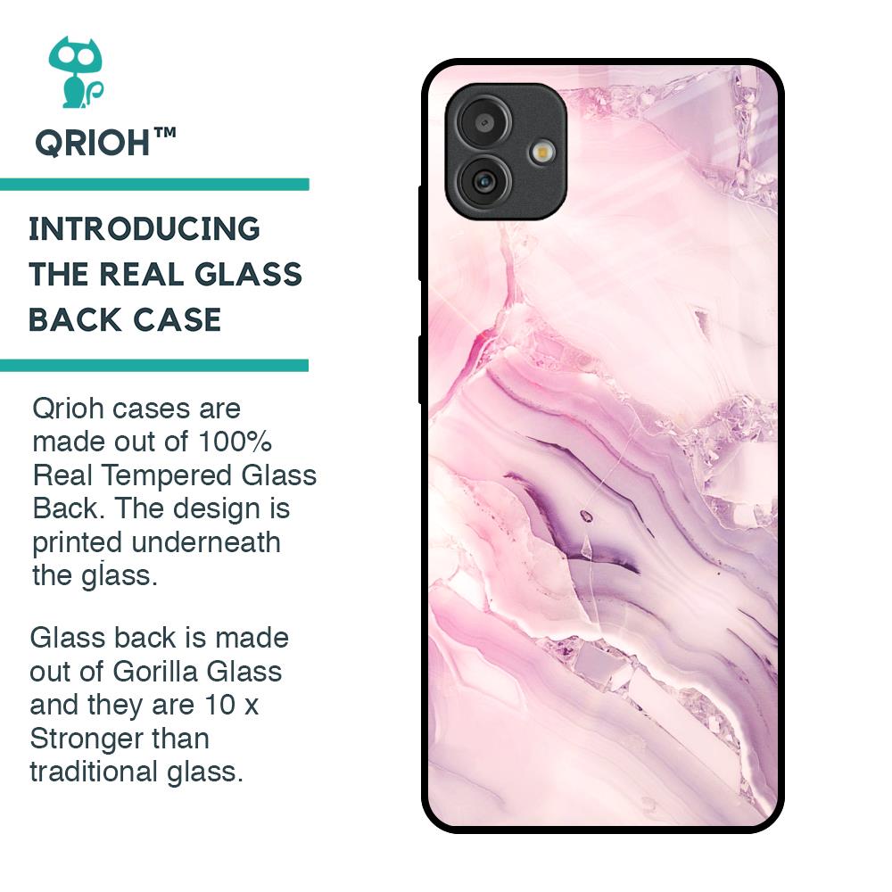 Diamond Pink Gradient Glass Case For Samsung Galaxy M13 5G